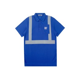 Customized blue short-sleeved industrial uniform, reflective tape engineering uniform, ambulance reflective polo shirt, ambulance center D424 Customized blue short-sleeved industrial uniform, reflective tape engineering uniform, ambulance reflective polo shirt, ambulance center D424